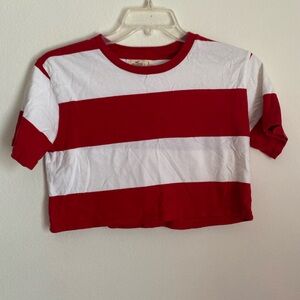 retro red + white hollister americana preppy baby tee